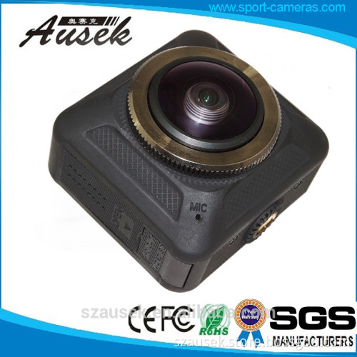 Mini 720 degree action camera dual lens 360 wide angle 4k car camera